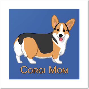 Cute Red Tricolor Pembroke Corgi Dog Mom Posters and Art